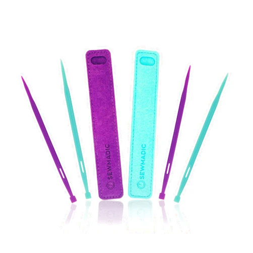 Sewmadic That Purple Thang (4 Pieces- 2xPurple, 2xGreen) Plus 2 Felt Storage Pouches - A Sewers Magic Wand for Sewing