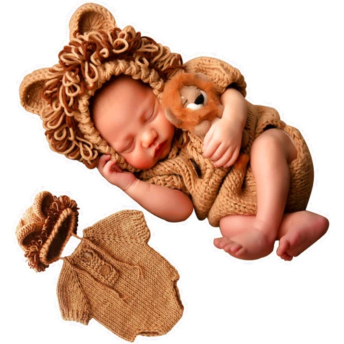 M&G House Newborn Photography Outfits Baby Crochet Knitted Photoshoot Props Animal Costume Set