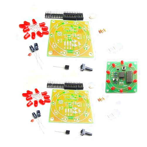 HiLetgo 2pcs Round Lucky Rotary Suite Electronic Component Fortune CD4017 NE555 Interesting DIY Kit Wheel Electronic Parts Lucky 10
