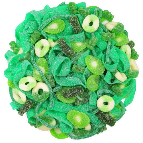 FirstChoiceCandy Sour Mix Gummies (Green, 2 Pound)