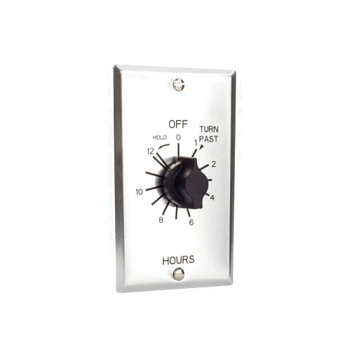 NSI TORK C512HH Spring-Wound In-Wall Twist Timer with Hold Setting, Metal Plate and 12-Hour Length for Automatic Shutoff of Motors or Lights