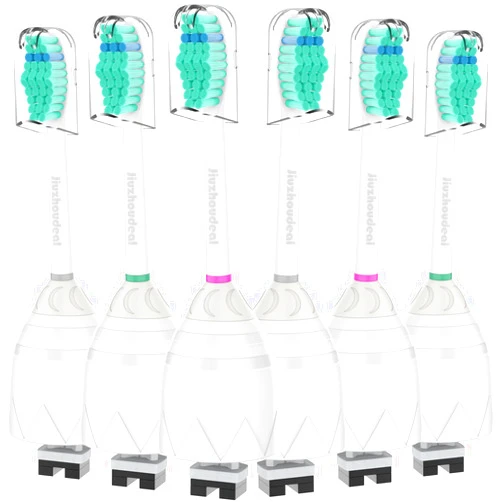 Jiuzhoudeal Toothbrush Replacement Heads for Philips Sonicare E-Series, Essence, Elite, Advance, CleanCare Screw-on Electric Toothbrush Heads HX7022/66, 6 Pack