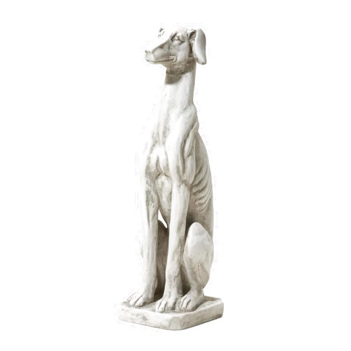 Glitzhome Sitting Dog Garden Statue, Outdoor Statue Garden Lawn Greyhound Sculpture Decorative Animal Guardian Sentinel for Driveway Porch Patio 32 Inch