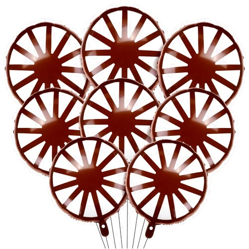 Outus 8 Pieces Wagon Wheel Balloons 20 Inch Western Decoration Large Wheel Foil Balloons Decor for Cowboy Cowgirl Horseshoe Country Retro Western Baby Shower Birthday Party Decoration Supplies