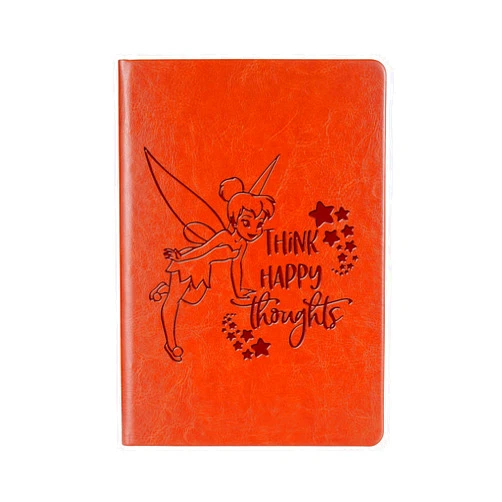 WHLBHG Tinker Bell Leather journal notebook Tinker Bell Lover Gift Think Happy Thoughts Pixie Fairy Tale Fans Inspired Gift for Friends Sisters (Think Happy Thoughts)