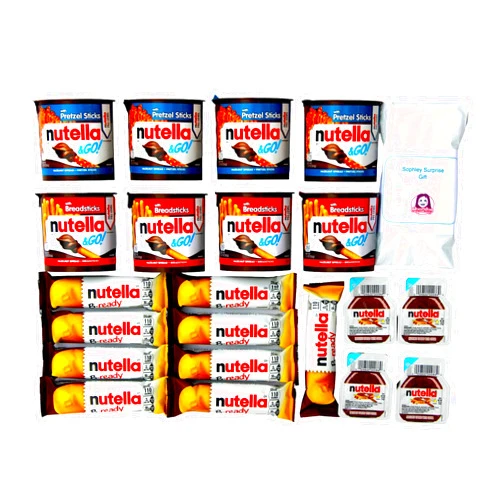 Sophley Nutella Variety Pack: Hazelnut Spread with Pretzel Sticks, Breadsticks, Crispy Wafers, and Cocoa Mini Cups - 21 Count Bundle By Sophley with a Gift Surprise