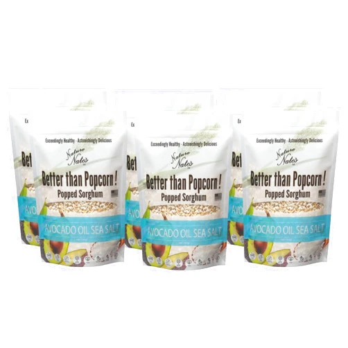 Nature Nate's LLC Nature Nate’s Popped Sorghum, Avocado Oil Sea Salt - Sorghum, Keto & Gluten Free, Healthy Snacks, Better Than Popcorn, Made in USA - 5 Ounce (Pack of 6)