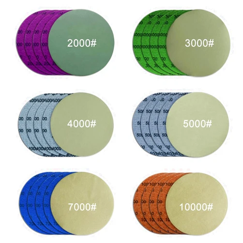 Goujfol 5 Inch Sanding Discs Hook and Loop, 30Pcs Wet Dry Sandpaper, 2000 3000 4000 5000 7000 10000 Grit Sandpaper, Round High Grit Sand Paper