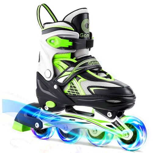 Gonex Inline Skates for Girls Boys Kids, Adjustable Skates Outdoor Blades Inline Roller Skates for Children Teens Women with Light Up Wheels for Indoor Outdoor Backyard Skating