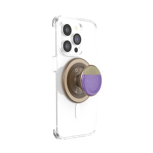 PopSockets Phone Grip with Expanding Kickstand, Compatible with MagSafe, Adapter Ring for MagSafe Included, Wireless Charging Compatible - Stoneware Lavender