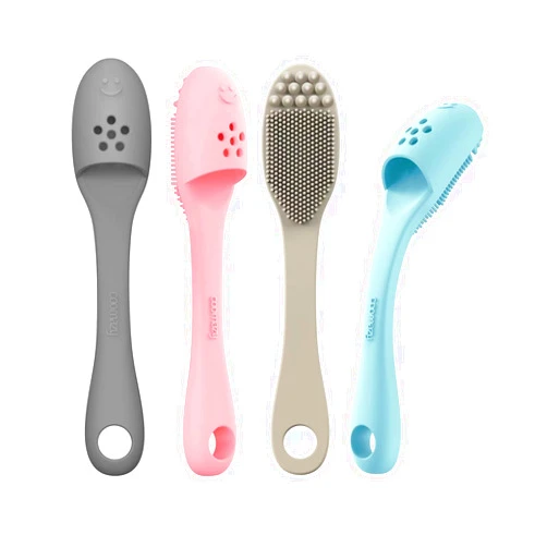 Coomazy 4-Pack Silicone Dog Toothbrushes - Safe & Non-Toxic, BPA-Free, Odorless, Heat Resistant, Dishwasher Safe - Ultra-Soft, Gentle on Teeth, Dogs Love It! Easily Removes Dirt & Plaque