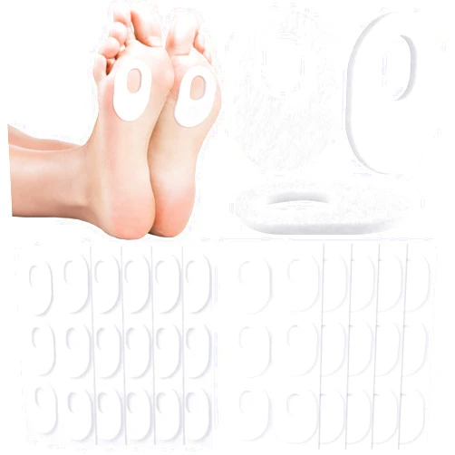 WILLBOND 60 Pcs Callus Pads Soft Felt Callus Oval Shape Corn Pads for Bottom of Foot Adhesive Foot Corn Cushion for Men and Women Feet Toes Heel Pain Relief, White