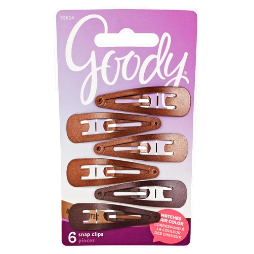 Goody Colour Collection Contour Hair Clips, Brunette, 6Count (Pack of 3)