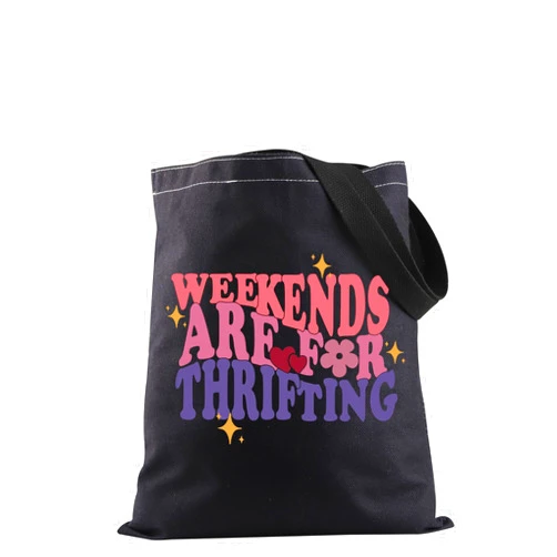 JXGZSO Thrift Store Shopping Tote Bag Weekends Are For Thrifting Tote Bag Thrifting Gift Thrift Shops Gift Thrifter Gift