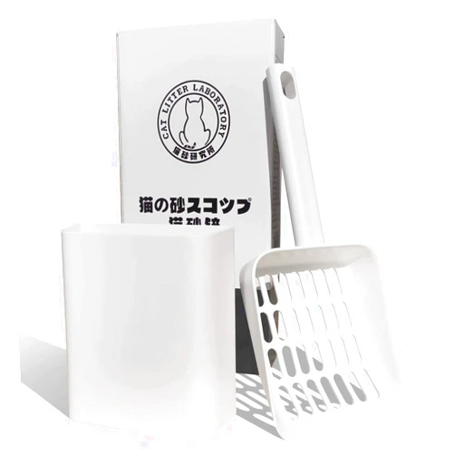 Tookincmo Cat Litter Scooper with Caddy, Cat Scooper for Litter Box with Holder Stand, Provide a Good Place to Keep The cat Litter Scooper in. Durable, Neat and Convenient - Matte White