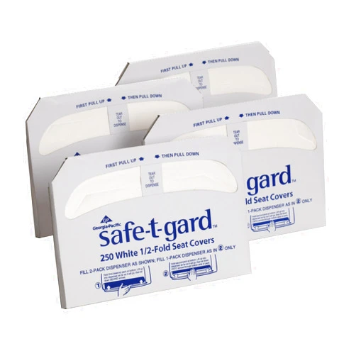 Georgia-Pacific Georgia Pacific Safe-T-Gard Disposable Toilet Seat Covers by GP PRO (Georgia-Pacific), 1/2 Fold, 47046, 250 Covers Per Pack, 20 Packs Per Case, White