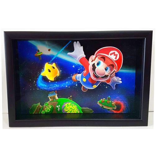 Handmade Super Mario Galaxy Nintendo Frame 3D Picture Art Cartoon