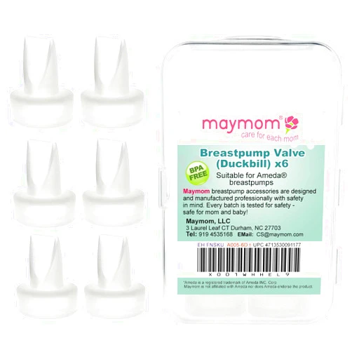 Maymom Pump Valve for Ameda Purely Yours Pumps; 6 Count Duckbills to Replace Ameda Pump Valves; Retail Packaging Factory Sealed; Compatible with Ameda HygieniKit Milk Collection System