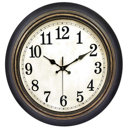 45MinST 14 Inches Retro Wall Clock, Silent Non Ticking Battery Operated Movement, Home/Wall Decor, Easy to Read, Decorate Bedroom/Living Room/Office with Arabic/Roman(Arabic)