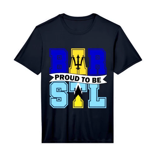 Roots Barbados and Saint Lucia Heritage Proud to be Half Bajan Half Lucian Barbados and St Lucia Mix Performance T-Shirt