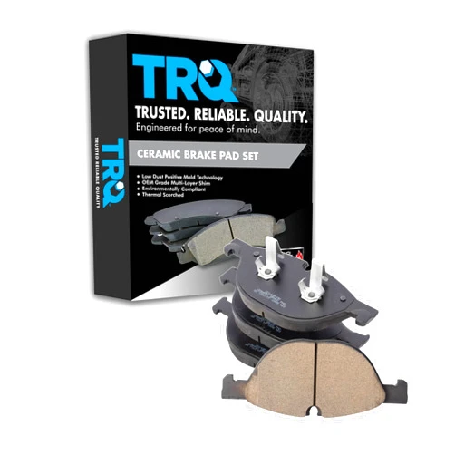 TRQ Front Brake Pads Ceramic Compatible with 2014-2017 Jaguar F-Type 2010-2015 XF XFR 2013-2015 XFR-S 2010-2019 XJ XJR 2018-2019 XJR575 2010-2015 XKR 2012-2015 XKR-S