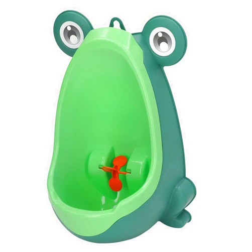 Luqeeg Children Urinal, Cute Frog Potty Training Urinal, Wall Mounted Potty Training Urinal Aiming Target Plastic Urinal Bathroom Funny Kids Pee Trainer for Kids Toddlers Children Boys (Green)