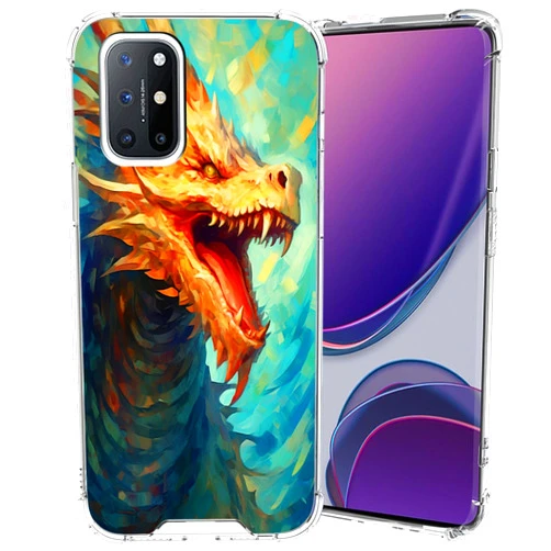Elgzigok Transparent Case for OnePlus 3 5T 6 6T 7 7 Pro 5 7T 7T Pro 8 Pro 8 Nord 8T Nord N100 Nord N10 9 9 Pro 9R Nord 2 5G 9 RT Dragon-BL1564 Four Corners Reinforced
