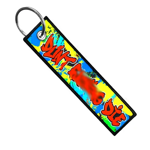 MotoLoot Keychain for Motorcycles, Scooters, Cars and Gifts (Don't Die Splatter)