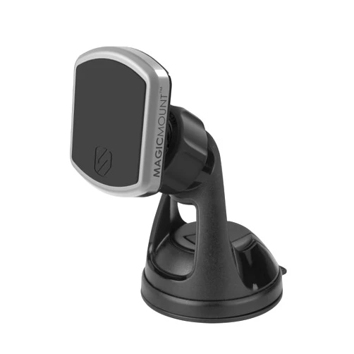 Scosche MPWD2-XTPR MagicMount Pro Universal Magnetic Phone Holder, Suction Cup Phone Mount for Car or Desk, Black/Silver