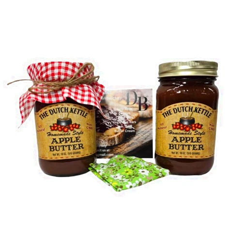 Dogwood Boutique DB The Dutch Kettle Apple Butter 2/18 Oz Jars with Fabric Toppers