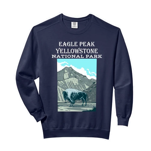 Eagle Peak Yellowstone National Park Artwear Eagle Peak Yellowstone National Park Wyoming Hiking Outdoors Comfort Colors Adult Sweatshirt