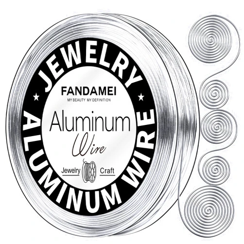 FANDAMEI Craft Wire 20 Gauge 98 Feet, Silver Wire for Jewelry Making, Aluminum Wire for Crafts, Sculpting, Beading. Metal Bendable Wire for Christmas Floral Craft, Decoration, Jewelry Making.