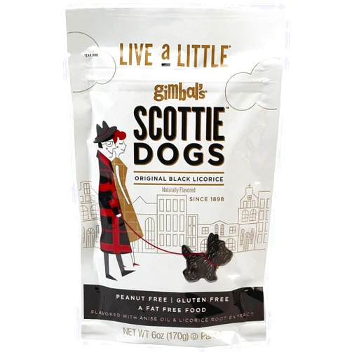 Fox Valley Traders Gimbal's Black Licorice Scottie Dogs, 6oz.