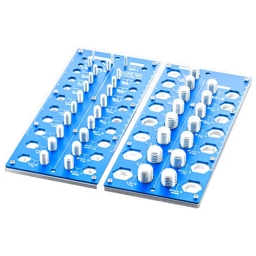 JLYLOL 38 Nut and Bolt Thread Checker, Thread Checker, Accurate Size Thread Checker, Bolt and Nut Identifier Gauge 17 Standard & 21 Metric, 2-in-1 Bolt Size and Thread Gauge with Inch and Centimeter Ruler