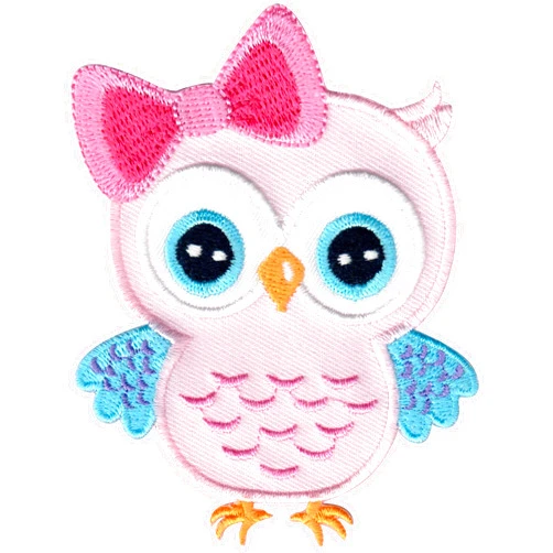 PatchMommy Owl Patch, Iron On/Sew On - Appliques for Kids Children (Pink/Blue)