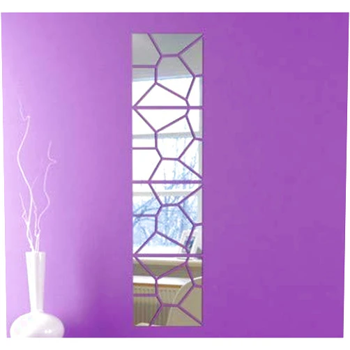 Lbee home Acrylic Mirror Tiles - Self Adhesive Sheets by LBEE Home | 28 pcs | 4 Squares, Irregular Shape | Each Square is 8