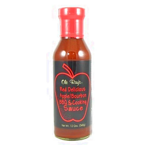 Ole Ray's Red Delicious Apple Bourbon BBQ and Cooking Sauce, 12oz.