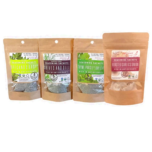 Gwennie on the GO – Seasoning Sachets | Variety Pack | Certified Organic Gluten- Free | Resealable Pouch | Seasoning Mix Packets for Soups & Sauces | 25 Biodegradable Sachets | 2oz