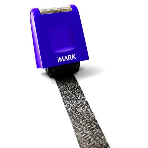 iMark Identity Theft Protection Roller Stamp, Privacy Confidential and Address Blocker, Self-Inking ID Theft Prevention Security Stamp (Purple)