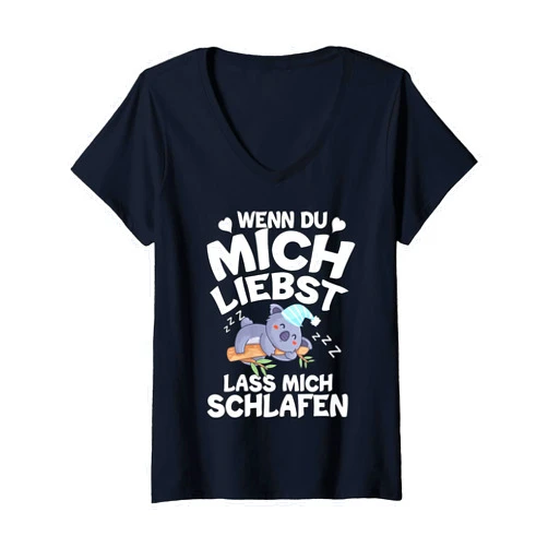 Koala Tshirt Für Kinder Süß Mädchen Damen Koalabär Womens Koala Gift Bag Animal Cuddly Toy Saying Sleeping Pyjamas V-Neck T-Shirt