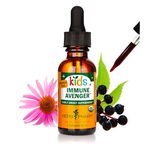 Herb Pharm Kids Certified-Organic Alcohol-Free Immune Avenger Herbal Formula, 1 Ounce