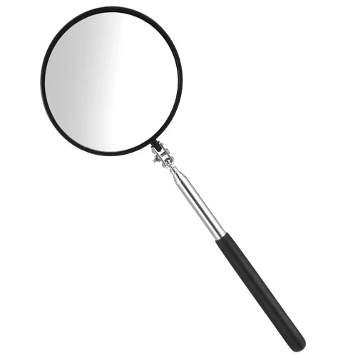 GEEHUA Telescoping Inspection Mirror, 360 Rotation Flexible Inspection Mirror Circular Inspection Mirror with Retractable Handle Round Inspection Mirrors for Checking Vehicle Condition(Dia-4 Inch)