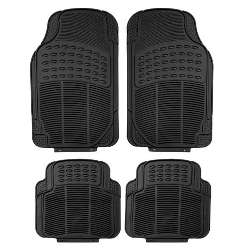 FH Group Automotive Floor Mats - Heavy-Duty Rubber, Universal Fit Full Set, ClimaProof, Trimmable For Most Cars, Sedan, SUV, Truck, Black
