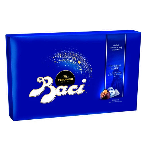 Perugina Baci Classic Dark Chocolate Hazelnut 28-pc Box 14.11oz, 28 Count - SET OF 2