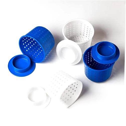 Hozprom Cheese Molds Manufacturer Cheese making Cheese Molds with Press Follower Cheese molds and presses Cheese making pot Cheese press kit Cheese mold and press Cheese making supplies kits 0.55 lbs 4 pcs Blue+White Original HOZPROM