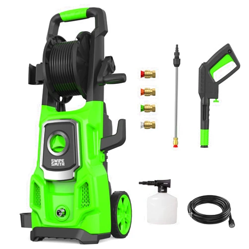 SWIPESMITH Electric Pressure Washer, SWIPESMITH 3500 Max PSI, 2.6 GPM Power Washer Machine with Hose Reel, 4 Quick-Connect Nozzles, Foam Cannon for Car/Patio/Driveways Cleaning