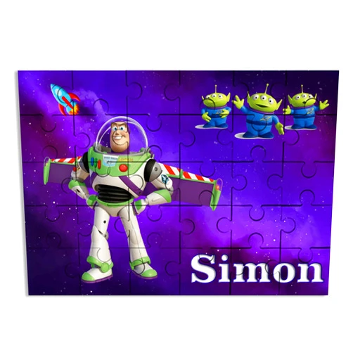 Handmade Movies Buzz Lightyear Jigsaw Puzzle with Name - 30pcs | 7.5x9.5in