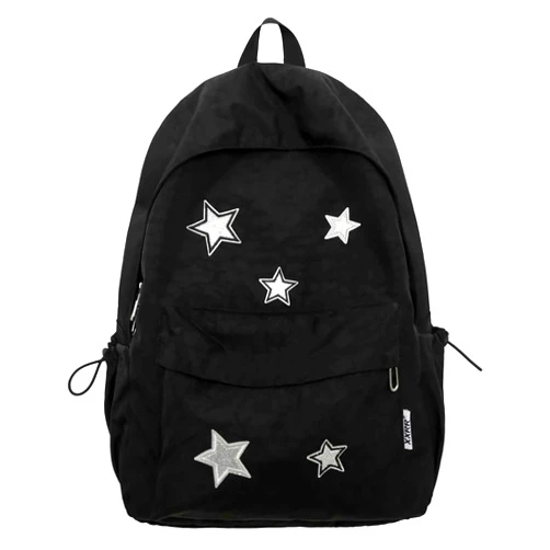 Lefe Liee cute y2k star backpack for women, kawaii canvas aesthetic bookbag, preppy grunge simple emo trendy backpack bag