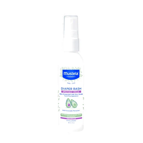 Mustela Baby Diaper Rash Cream Spray – Touch-Free protectant with Zinc Oxide & Natural Avocado - Treats, Soothes and Prevents Diaper Rash- Fragrance-Free - 3 fl. oz