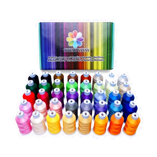 ThreadNanny 40 Colors Polyester Embroidery Machine Thread Kit for Brother Babylock Janome Singer Pfaff Husqvarna Bernina Embroidery and Sewing Machines 40 wt 500M (550Yards)
